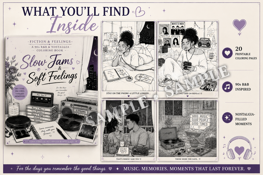 Slow Jams & Soft Feelings: A 90s R&B Coloring Experience