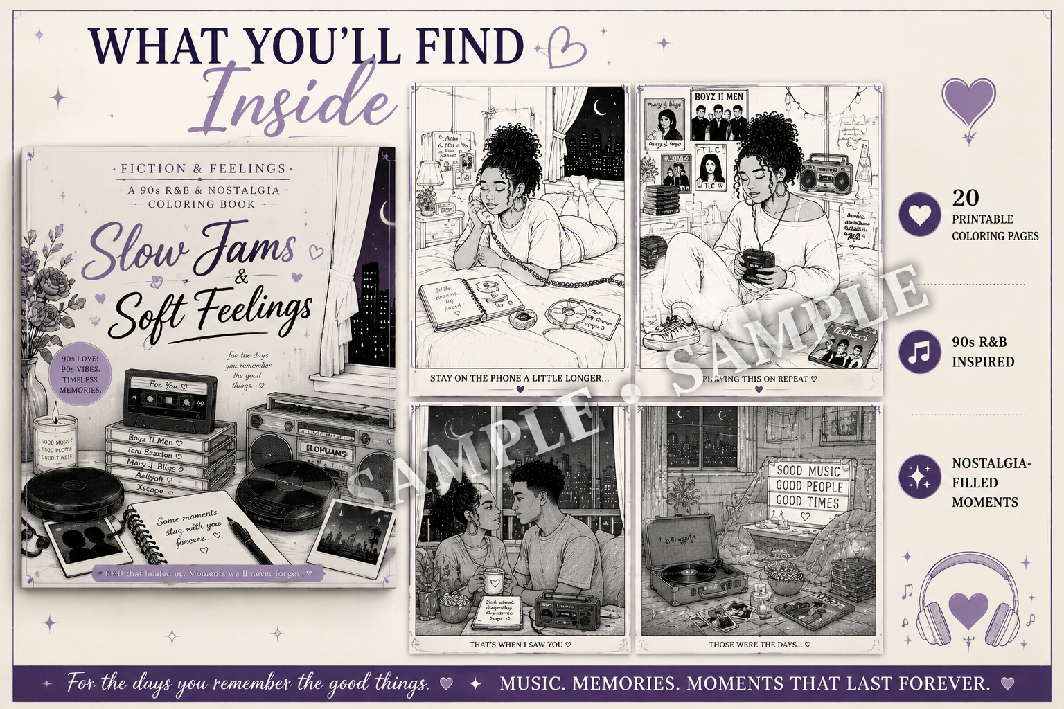 Slow Jams & Soft Feelings: A 90s R&B Coloring Experience