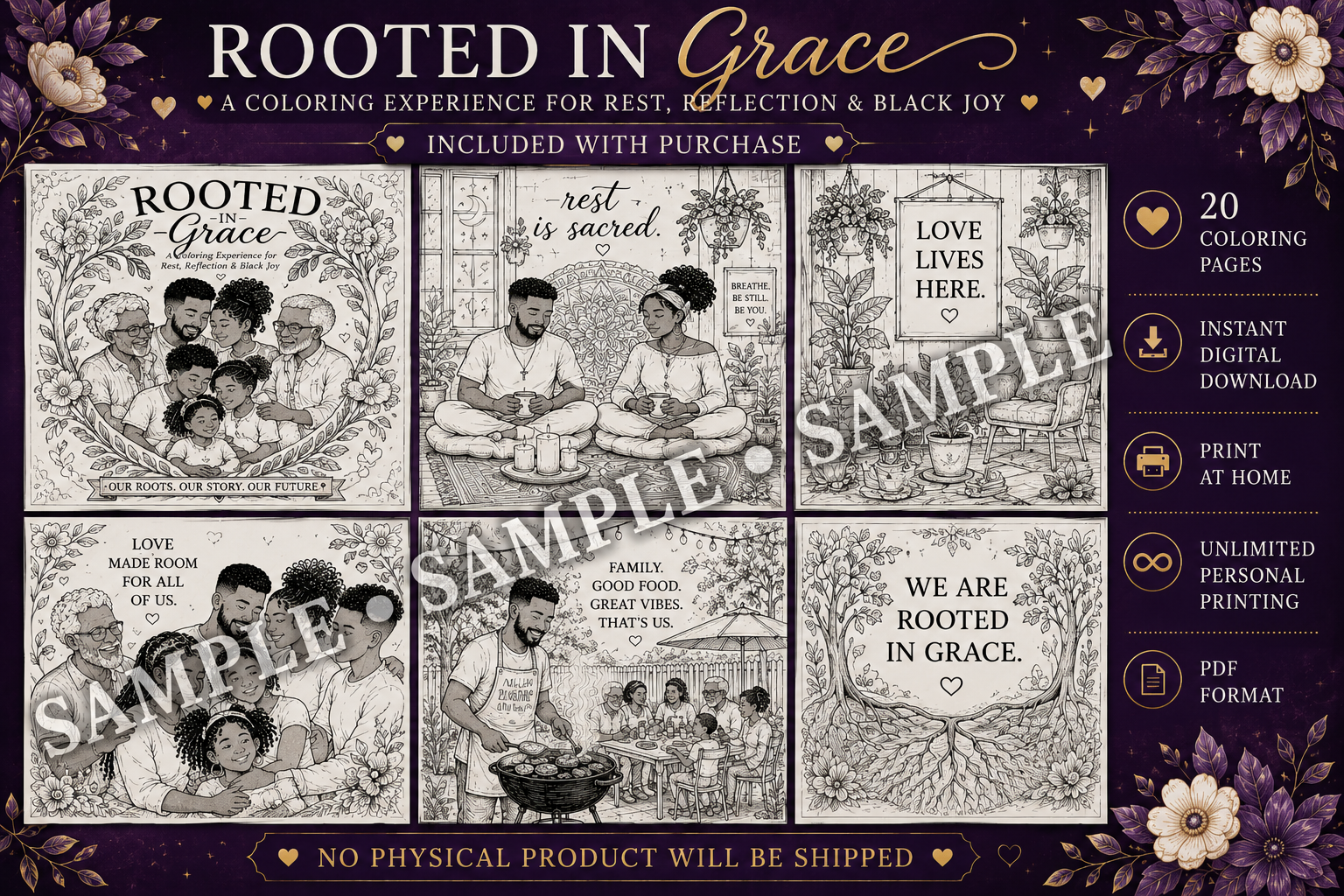 Rooted In Grace — A Coloring Experience for Rest, Reflection & Black Joy