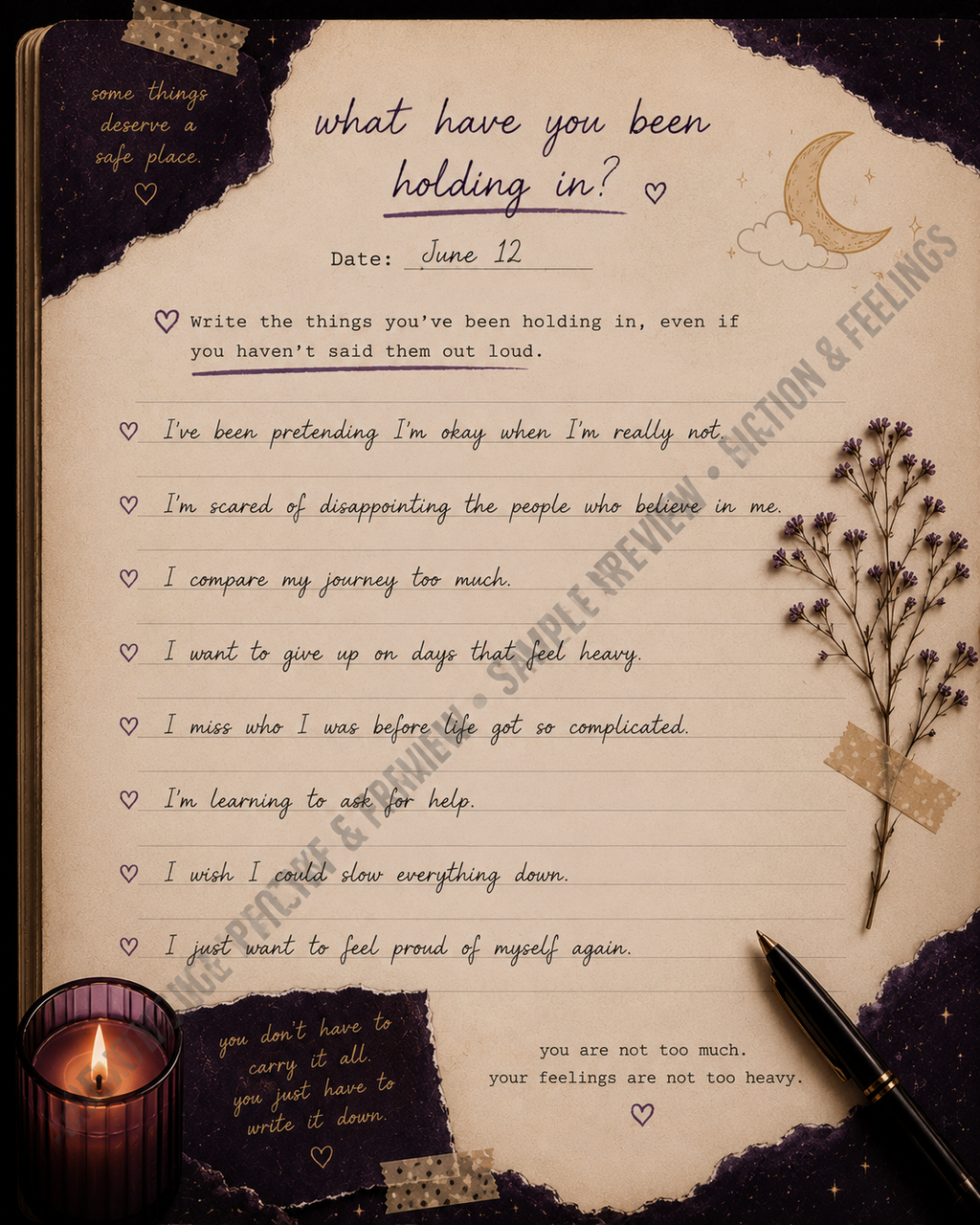 Fiction & Feelings: Writing Journal — Lyrics from My Soul