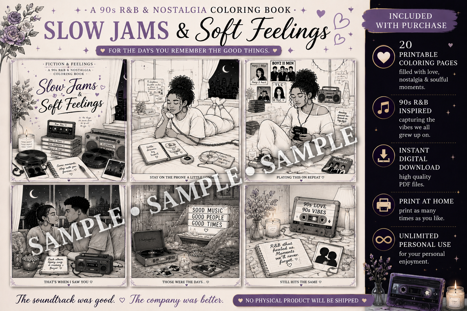 Slow Jams & Soft Feelings: A 90s R&B Coloring Experience