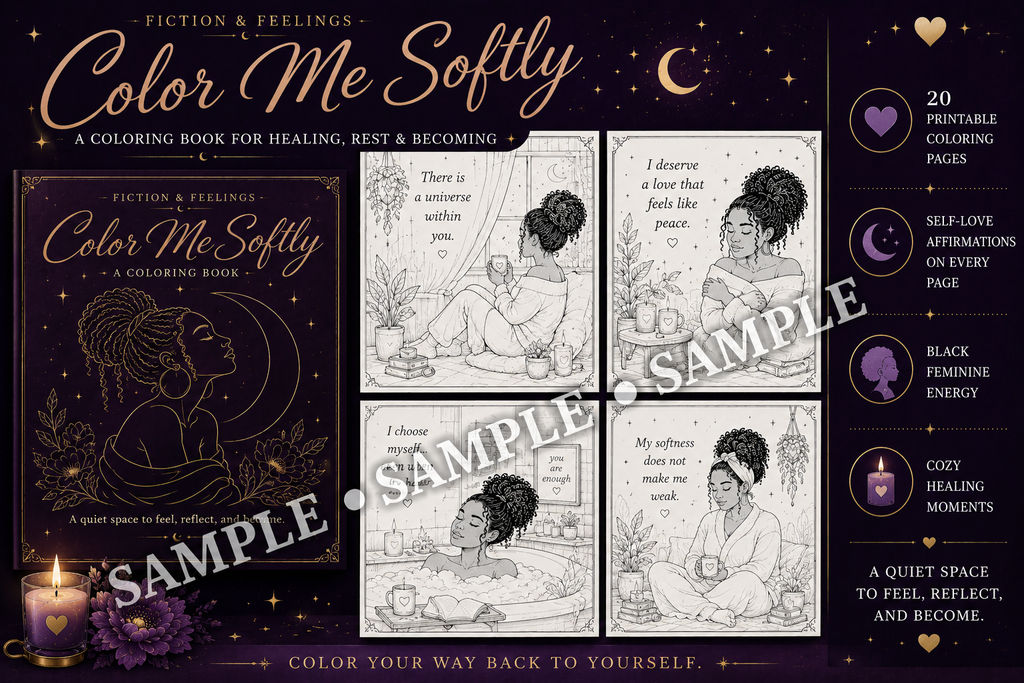 Color Me Softly — A Fiction & Feelings Coloring Book