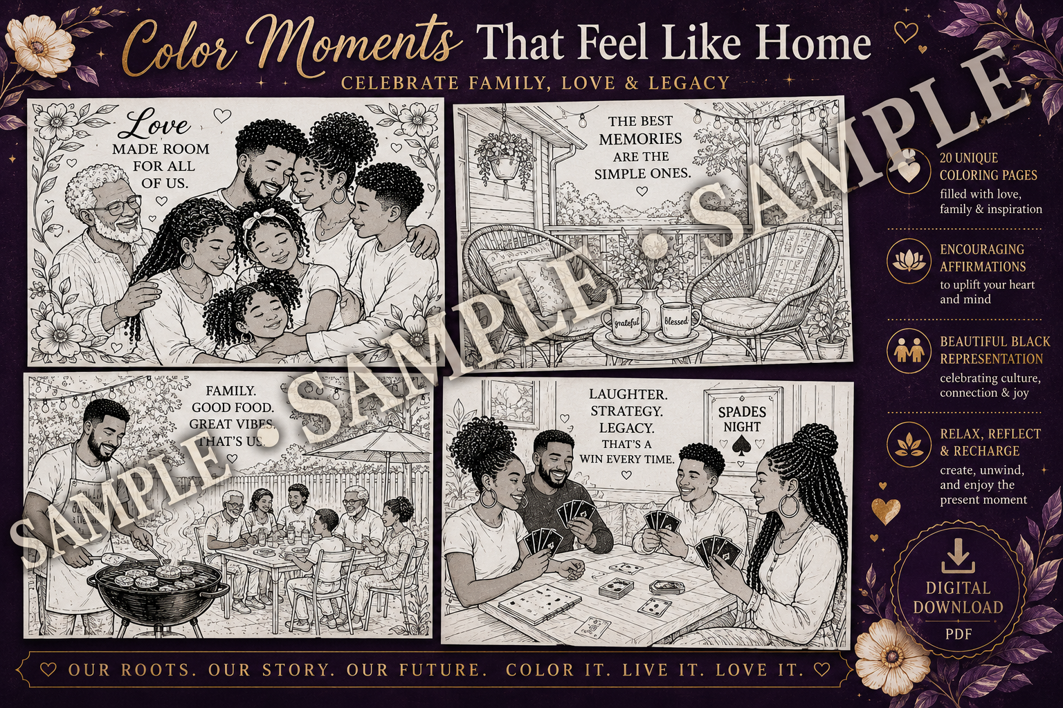 Rooted In Grace — A Coloring Experience for Rest, Reflection & Black Joy